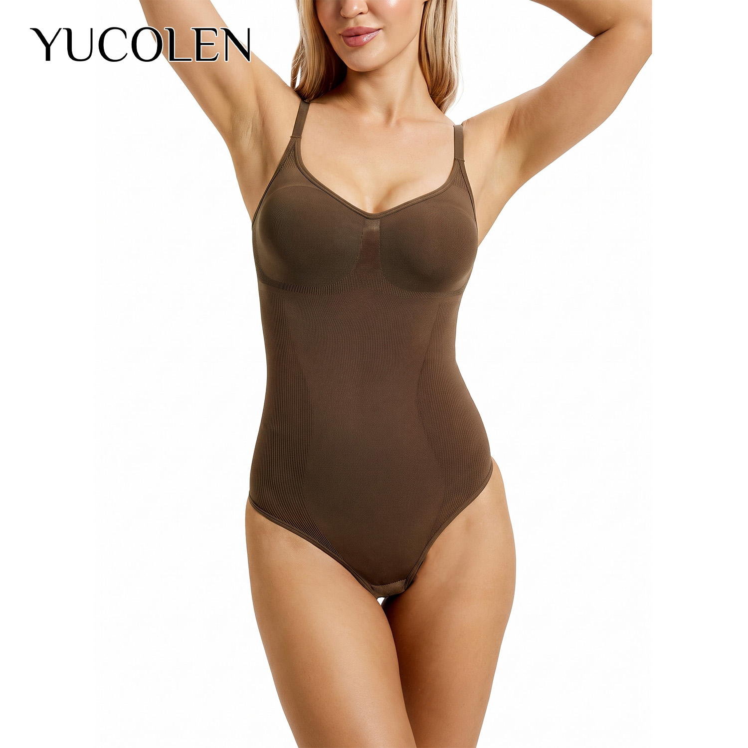 Shapewear Bodysuit Firm - YUCOLEN Dames U-hals string bodysuit Shapewear