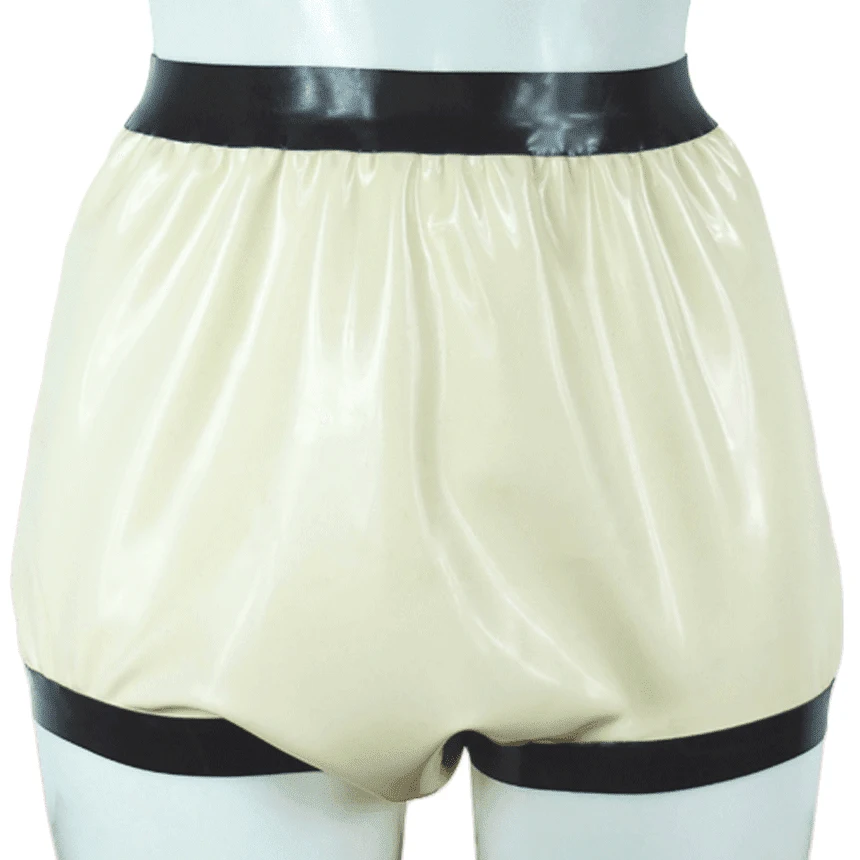 Boyshort Underwear - Transparant en zwart sexy latex luier