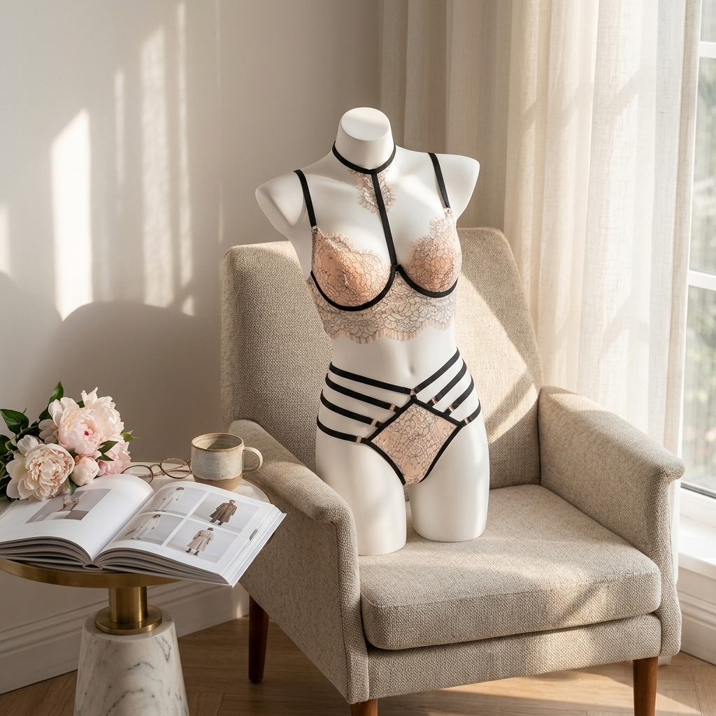 Zwarte, bloemenkant lingerie s - Garter Belt Set recensie en prijs